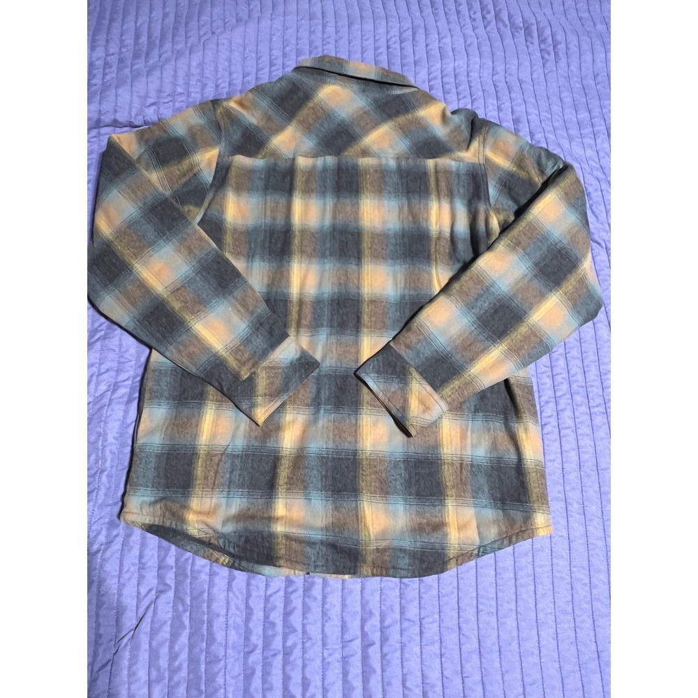 Legendary Whitetails Mens Plaid Thermal Lined Flannel Shirt Jacket Blue Tan MD - Picture 7 of 16